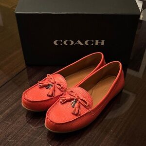 Coach Women's Vibrant Red Tassel Loafers